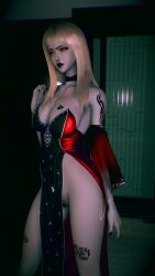 1girls 3d 4k big_breasts black_lipstick black_nails blacked blonde_hair breasts choker chromatic_aberration crashbanditkut cute cute_face displeased dissappointed_look dress eyebrow_piercing eyebrows eyelashes female female_focus hair hi_res high_resolution highres light-skinned_female light_skin lips lipstick long_eyelashes long_hair makeup nail_polish nose_piercing original original_character piercing pubic_hair pussy qos qos_tattoo queen_of_spades queen_of_spades_symbol queen_of_spades_tattoo septum_piercing solo spade_tattoo virt-a-mate virtamate