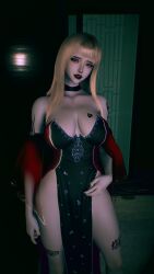 1girls 3d 4k big_breasts black_lipstick black_nails blacked blonde_hair breasts choker chromatic_aberration crashbanditkut cute cute_face dress eyebrow_piercing eyebrows eyelashes female female_focus hair hi_res high_resolution highres light-skinned_female light_skin lips lipstick long_eyelashes long_hair makeup nail_polish nose_piercing original original_character piercing qos qos_tattoo queen_of_spades queen_of_spades_symbol queen_of_spades_tattoo septum_piercing solo spade_tattoo virt-a-mate virtamate