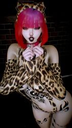 1girls 3d 4k animal_costume big_lips black_eyeshadow black_lipstick black_makeup black_nails blacked breasts chromatic_aberration collar crashbanditkut eyeshadow fat_lips female female_focus hair hi_res high_resolution highres horny horny_female leopard light-skinned_female light_skin lips lipstick looking_at_viewer makeup medium_hair multicolored_eyes nail_polish navel navel_piercing nose_piercing original original_character outside piercing qos qos_tattoo queen_of_spades queen_of_spades_symbol queen_of_spades_tattoo red_hair septum_piercing small_breasts solo spade_tattoo street submissive submissive_female tattoos virt-a-mate virtamate