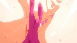1girls 2022 20s animated clothing_aside female garden_~takamine-ke_no_nirinka~ hentai leotard leotard_aside nail_polish pink_leotard pussy sweat tagme takamine_sayuri thighs twitching twitching_pussy