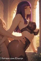 1boy 1girls ai_assisted ai_generated anime anime_girl anime_style artist_name average_breasts bangs blush breasts bust chest clitoral_hood clitoris cowgirl_pose cowgirl_position crotch elvoryn erect_nipples exposed_nipples exposed_pussy female female_genitalia female_on_top fern_(sousou_no_frieren) genitals hard_nipples heart heart-shaped_pupils hi_res high_quality high_resolution highres indoors intercourse juicy_pussy legs_apart long_hair love_making male medium_breasts navel nipples nipples_outside nude open_legs open_mouth patreon_username penetration purple_hair pussy pussy_lips pussy_peek riding sex sexual_intercourse shaved_pussy slit solo_focus sousou_no_frieren splayed_legs spread_legs stable_diffusion straddling straight sweat symbol-shaped_pupils thighhighs tight_pussy uncensored_nipples uncensored_pussy uncensored_vagina vagina vaginal_penetration vulva watermark wet_pussy
