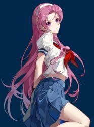 athena_asamiya king_of_fighters king_of_fighters_xiii purple_hair school_uniform schoolgirl seifuku snk