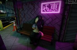 big_breasts big_thighs boob_window chilling female kururr34 oc roblox thick_thighs
