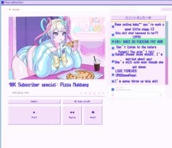 big_ass big_breasts chouzetsusaikawa_tenshi-chan eating fat fat_fetish feedee feederism kangel livestream morbidly_obese needy_girl_overdose needy_streamer_overload obese obese_female overweight pepperoni_pizza pixel_art pizza streamer streaming twitch weight_gain