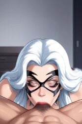 ai_generated big_penis black_cat_(marvel) blowjob dark-skinned_male deepthroat eye_contact felicia_hardy fellatio huge_cock marvel marvel_comics masked_female no_sound oral oral_sex penis pov pov_male spider-man_(series) spiked_collar straight sucking sucking_penis tagme video white_hair