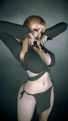 1girls 3d 4k big_breasts big_lips black_lipstick black_nails blacked blonde_hair breasts chromatic_aberration crashbanditkut cute cute_face eyebrow_piercing eyebrows eyelashes eyeshadow fat_lips female female_focus fog glitter hair hi_res high_resolution highres light-skinned_female light_skin lips lipstick long_eyelashes long_hair makeup nail_polish navel navel_piercing nose_piercing original original_character piercing qos qos_tattoo queen_of_spades queen_of_spades_symbol queen_of_spades_tattoo septum_piercing solo spade_tattoo sweater virt-a-mate virtamate