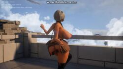 3d almost_naked ass bandicam covered_crotch covered_eyes covered_nipples dancing female hip_sway huge_breasts mmo_surgeon mp4 navel no_panties sexy_dance skirt tagme thick_thighs thigh_boots video yorha_2b