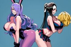 2girls ai_generated bunny_girl camilla_(fire_emblem) cheerleader depravedtsunami female kagero_(fire_emblem)