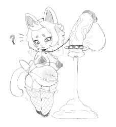 animal_genitalia animal_penis anthro biped blush bodily_fluids breasts canid canine clothed clothing cum duo equine_genitalia equine_penis erection female fingers flared_penis fox genital_fluids genitals hi_res jingzhou14848 leaking_cum looking_down male mammal medial_ring monochrome open_mouth penis pregnant skimpy standing tail