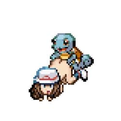 1boy 1girls all_fours alpha_channel ambiguous_penetration animated ass ass_grab ass_up back blue_eyes blue_skin brown_eyes brown_hair doggy_style female from_behind hands_on_ass hat human interspecies leaf_(pokemon) male male_pokemon/female_human nintendo nude open_mouth pixel_art pokemon pokemon_frlg pokemon_rgby pokephilia presenting presenting_hindquarters sex shell shoes size_difference socks squirtle standing straight tail transparent_background turtle ulithium_dragon