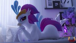 16:9 3d 4k absurd_res anthro anthrofied areola ass avian beak biped breasts detailed_background digital_media_(artwork) european_mythology eyelashes feathers female friendship_is_magic greek_mythology hasbro hi_res hippogriff looking_at_viewer loveslove lying my_little_pony my_little_pony:_the_movie_(2017) mythological_avian mythological_creature mythology nipples nude on_front pupils queen_novo_(mlp) solo tail tail_feathers thick_thighs three-quarter_view white_body widescreen
