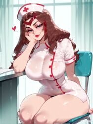 1girls ai_generated breasts difuxer female female_focus female_only large_breasts light-skinned_female light_skin marvel nurse nurse_cap nurse_uniform scarlet_witch solo thick_thighs thighs wanda_maximoff wide_hips