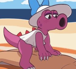 2d_animation ahatas animated anthro beach birdo birdo_(character) blush bottomless bottomless_anthro bottomless_female bow_ribbon claws clothed clothed_female clothing cloud cowgirl_position dress duo eyeliner female female_on_top female_penetrated frame_by_frame from_front_position genitals hat headgear headwear hi_res human human_penetrating human_penetrating_female makeup male male/female male_on_bottom mammal mario_bros narrowed_eyes nintendo on_bottom on_top penetration penile penile_penetration penis pink_body sand sea sex short_playtime siphon_(anatomy) sky spikes vaginal_penetration vaginal_penetration water wearing_hat