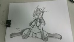 1girls after_sex all_fours anthro areolae belly blush breasts canine cum cum_in_pussy cum_inside eyelashes fangs feet female female_only flexible furry looking_at_viewer lucario monochrome nintendo nipples nude open_mouth partially_colored paws pencil-arts photo pokemon pokemon_(species) pokemon_dppt pussy pussy_juice saliva sketch solo spikes splits spread_legs spreading sweat talking_to_viewer teeth text thick_thighs thin_waist tongue traditional_media_(artwork) video_games wet white_background