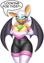 absurd_res alpha_channel anthro bat bat_wings big_breasts breasts dialogue english_text fangs female fur gem hi_res mammal membrane_(anatomy) membranous_wings nipples rouge_the_bat scramjet747 sega solo sonic_(series) sonic_the_hedgehog_(series) teeth text white_body white_fur wings