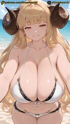 1girls 2025 4k ai ai_assisted ai_generated anila_(granblue_fantasy) anila_(summer)_(granblue_fantasy) anime anime_style artist_name beach big_breasts big_horns bikini bikini_bottom bikini_top blonde_hair breasts dreamyan_ai female hi_res high_quality high_resolution highres horns huge_breasts long_hair patreon seductive seductive_eyes seductive_look seductive_smile thick_ass thick_thighs thighs uncensored white_body white_skin yellow_eyes