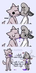 after_vore ambiguous_gender anthro bent_over bodily_fluids breath canid canine canis cel_shading cheek_tuft chyme countershade_torso countershading crotch_tuft death deer dialogue dote_(oatdote) duo eating_vomit emetophilia facial_tuft fatal fatal_vore fur grey_body grey_fur hands_on_knees hands_on_legs head_tuft heart_symbol kissing looking_down mammal monotone_background multiple_scenes oatdote onomatopoeia panting pivoted_ears pointy_ears red_body red_fur scut_tail shaded short_tail sound_effects surprised_expression tail text tuft unnamed_character unseen_prey vomit vomit_exchange vomit_on_face vomit_on_ground vomit_on_hands vomit_on_self vomit_on_stomach vomiting vore white_body white_fur wolf