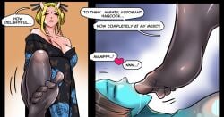 2girls black_maria blue_slime boa_hancock drool encasement female female_only foot_fetish foot_in_mouth lezdom light_skin_female muffling one_piece part_of_comic scary slime_vore stocking_in_mouth stockings talking toe_sucking victim_female voreprank yuri