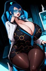 1girls 2025 ai_generated angry annoyed annoyed_expression big_breasts black_dress blue_eyes blue_hair blue_nails blue_tie breasts breasts_bigger_than_head chair cleavage crossed_legs curvaceous curvaceous_figure curves curvy curvy_body curvy_female curvy_figure curvy_hips desk female female_focus female_only game_freak gaming_chair gigantic_breasts glasses heavy_breathing highres hips hips_wider_than_shoulders huge_breasts lab_coat labcoat laboratory large_ass large_breasts large_thighs light-skinned_female light_skin lipstick mable_(pokemon) mable_(z-a) massive_breasts milf nail_polish narrow_waist nintendo nunai on_chair open_mouth pokemon pokemon_legends:_z-a red_lips red_lipstick sitting solo solo_female solo_focus steam steamy_breath thick_thighs thighs thighs_bigger_than_head tie venus_body video_game video_game_character video_game_franchise video_games voluptuous voluptuous_female wide_hips