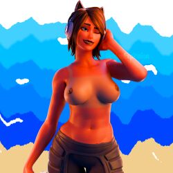 3d big_breasts epic_games fortnite goldenexplosion_(artist) headphones leaked no_shirt non-sexual_nudity tanline thick_thighs tntina toned toned_female