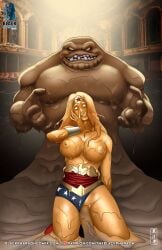 1boy 1girl1boy 1girls artist_logo artist_name batman_(series) bracelet clay clay_creature clayface corruption crooked_teeth dc_comics diana_prince leotard leotard_down licking_lips monster monster_girl monster_on_female monster_rape nipples nipples_exposed patreon patreon_logo patreon_url patreon_username star tentacle tentacle_sex theblackpharaoh tiara transformation vaginal_penetration web_address white_eyes wonder_woman wonder_woman_(series)