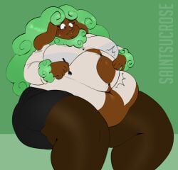 bbw big_breasts breasts female furry huge_breasts overweight saintsucrose tagme thick_thighs wide_hips