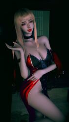 1girls 3d 4k bedroom big_breasts blonde_hair blue_eyes breasts choker chromatic_aberration crashbanditkut cute cute_face dress dress_only eyebrow_piercing eyebrows female female_focus glitter hair hi_res high_resolution highres house light-skinned_female light_skin lips lipstick long_hair long_nails looking_away nose_piercing original original_character piercing red_lipstick septum_piercing solo virt-a-mate virtamate