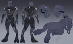 absurd_res alien anthro ass balls blind bodysuit clothing disability genitals halo_(series) hi_res humanoid_genitalia humanoid_penis male mandibles microsoft nude penis sakito126 sangheili scar skinsuit solo tight_clothing xbox_game_studios