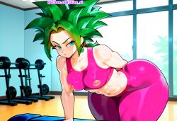 1female absurd_res ai_assisted ai_generated ass big_ass big_breasts big_butt big_thighs breasts dragon_ball dragon_ball_super dragon_ball_z exercise_machine female green_eyes green_hair gym gym_clothes gym_shirt gym_shorts gym_uniform high_resolution highres kefla kefla_(dragon_ball) king_ai large_ass large_breasts large_butt massive_ass massive_breasts massive_butt massive_thighs stable_diffusion thick_ass thick_butt thick_legs thick_thighs thighs tournament_of_power