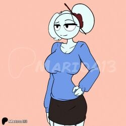1girls animated big_breasts blush blush_lines breasts carla female female_only floating_hands garter_belt garter_straps karla marioa13 nipples patreon_logo patreon_username pussy showing_breasts showing_off skirt skirt_down solo_female stickman stickwoman stripping