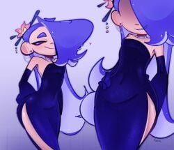 1girls clothed_female dress octoling shiver_(splatoon) shiver_hohojiro splatoon splatoon_(series) splatoon_3 twitter_link