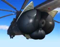 aircraft ass balls big_balls big_butt dire_helicopter dire_machine dire_vehicle genitals helicopter huge_balls huge_butt living_machine living_vehicle machine male sky skyscape solo vehicle willie_piv