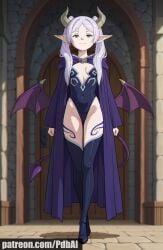 ai_generated alternate_costume anime demon elf elf_ears frieren frieren_beyond_journey's_end horns leotard pdbai slim small_breasts succubus tagme twintails