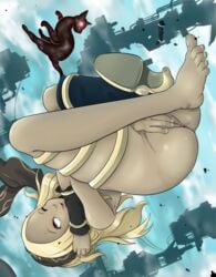 anus ass dusty_(gravity_rush) feet female fingering_self floating gravity_rush kat_(gravity_rush) masturbation upside-down