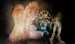 feet femdom foot_fetish foot_focus hela_(marvel_rivals) marvel_rivals shoes_in_background soles stinky_feet