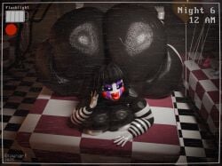 1female 1girls 3d ass ass_bigger_than_body ass_bigger_than_breasts ass_bigger_than_head ass_bigger_than_torso black_body black_hair breasts dumptruck_ass female five_nights_at_freddy's five_nights_at_freddy's_2 fnaf hips huge_ass huge_hips huge_thighs large_ass large_breasts looking_back lownart marionette_(fnaf) puppet_(fnaf) puppet_(thepuppetlover) red_lips red_lipstick solo static stripes tagme thunder_thighs walking_away white_face wide_hips