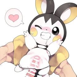 1boy absurdres black_eyes blush colored_sclera cum emolga female furry highres holding holding_pokemon male open_mouth penis pokemon pokemon_(creature) pokephilia pussy sex simple_background smile straight uncensored vaginal_penetration veins veiny_penis white_background youjo_modoki
