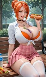 ai_art ai_generated ai_generated_art ai_generated_image aikunoichi anime ass bikini booty bra breasts ecchi female fishnets green_eyes hentai huge_ass huge_breasts lace lewd lingerie nsfw orange_hair pantie panties patreon rule34 sfw shirt skirt the_witcher_(series) the_witcher_3:_wild_hunt triss_merigold