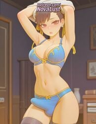 1boy 1futa 2025 2boys ai_generated artist_name balls bed bedroom blurry blurry_background blurry_foreground blush bra brown_hair chun-li cock depth_of_field dick earrings erection futanari hi_res high_quality high_resolution highres indoors intersex jewelry male male_focus mirror motion_blur multiple_boys navel novalust open_mouth otoko_no_ko panties patreon patreon_username penis stable_diffusion street_fighter testicles thighhighs underwear watermark