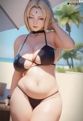 tsunade from naruto (series) by lyraka3d