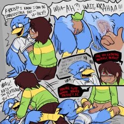 1boy 1cuntboy berdly big_penis boner_blossom crying cuntboy deltarune forced gay gay_sex genderswap_(mtf) human kris_(deltarune) monster nonbinary penis possessed rape rule_63 tagme vagina