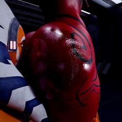 2girls 3d 3d_(artwork) 3d_animation ahsoka_tano alien alien_humanoid animated ass_focus ass_on_face facesitting female indoors inkfun3d moaning red_skin saliva saliva_string saliva_trail sound_effects star_wars tagme togruta video yuri