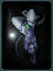 absurd_res alien animal_genitalia anthro balls blue_eyes bodily_fluids diphallia diphallism dripping erection feet femboy floating gecko genital_fluids genitals hi_res lizard looking_at_viewer male markings multi_genitalia multi_penis nude open_mouth penis planet precum precum_drip reptile scalie science_fiction solo spacecraft star tail teeth tentacle tongue tongue_out upside-down vehicle