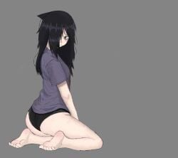 big_ass black_hair cute emo feet femcel kuroki_tomoko kuroki_tomoko nervous pale_skin panties shy thick_thighs toes watashi_ga_motenai_no_wa_dou_kangaetemo_omaera_ga_warui!