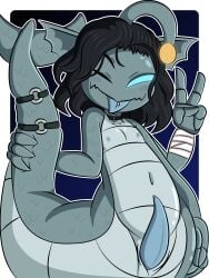 1boy 1male 1monster 2025 2d 2d_(artwork) 2d_artwork 3_arms 3_eyes bandaged_arm black_hair blue_body blue_eyes blue_genitals blue_penis blue_skin blue_tongue bluesky_link chibi chibi_style choker cock cock_out color colored digital digital_art digital_drawing digital_drawing_(artwork) digital_media digital_media_(artwork) dreamwolf ear_fins full_body looking_at_viewer lure_(anatomy) male male_focus merfolk merman monster multi_arm multi_eye multi_limb naked nude one_eye_open peace_sign penis penis_out pierced_tongue prehensile_penis pressure_(roblox) roblox roblox_game scales sebastian_solace serpentine short_hair solo solo_focus solo_male tail_fin tongue tongue_out tongue_piercing twitter_link