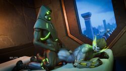 aj_racer95 balls boots cyborg fortnite fortnite:_battle_royale gay hot_dogging male male_only mechanical_arm nude partially_clothed penis penis_against_ass robot rubbing_penis_on_ass tattoo toxic_fusion_(fortnite) viridion_(fortnite) watermark
