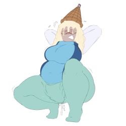 118o8 1futa breasts bulge chubby clothed cum_drip cum_dripping cum_through_clothes feet forsaken_(roblox) futanari roblox roblox_game robloxian solo squatting tagme thighs zoe_artz