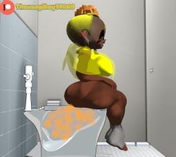 (theusagiboy1406) 1girls 3d 3d_(artwork) 3d_model 3d_render ass bathroom big_ass big_butt bottomless curvy curvy_figure dark-skinned_female dark_skin fart fart_cloud fart_fetish farting farts female female_focus female_only frye_(splatoon) inkling mikumikudance mmd patreon_logo side_view splatoon splatoon_(series) splatoon_3 thick_ass thick_butt toilet toilet_use x-ray yellow_dress yellow_hair