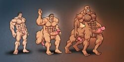 1boy abs balls balls_growth balls_growth_(development) balls_growth_(enlargement) dark-skinned_male dark_skin diphallia diphallism frontal_taur_balls frontal_taur_genitals frontal_taur_penis human human_taur humanoid light-skinned_male light_skin male male_focus male_only multi_balls multi_genitalia multi_leg multi_limb multi_penis muscular muscular_male nude nude_male penis penis_growth penis_growth_(development) penis_growth_(enlargement) rackun solo solo_focus tan-skinned_male tan_skin taur taur_transformation transformation