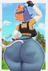 ass ass_focus belly big_ass big_breasts big_butt big_thighs cat_ears cat_meowdy cat_tail female fortnite fortnite:_battle_royale meowdy_(fortnite) shortstack solo solo_female